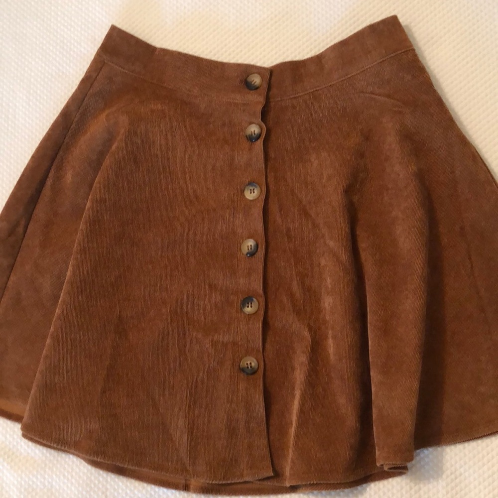 SHEIN Button Up Flare Cord skirt